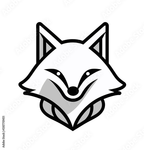 Minimalist fox head on transparent background representing cunning and independence. Earth Day and Nature Protection concept