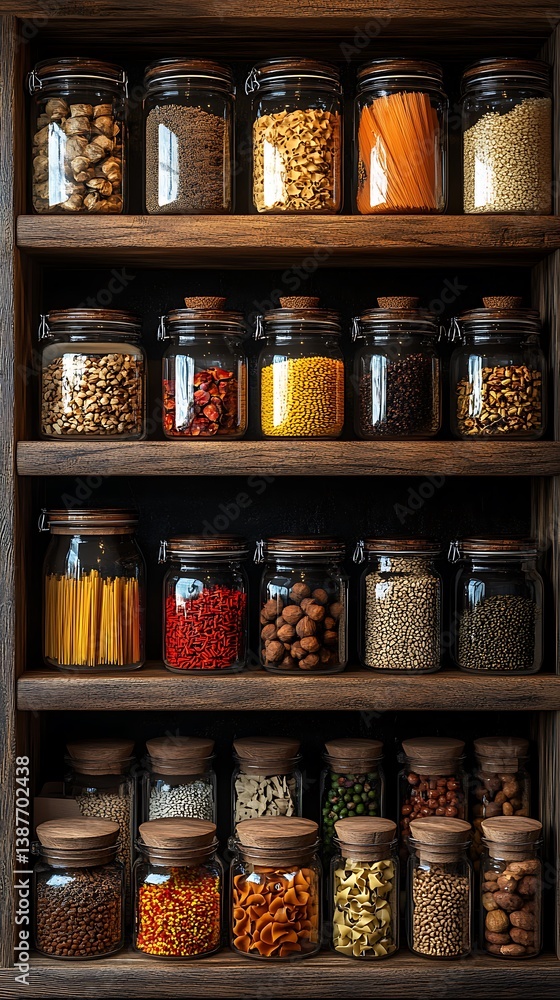 custom made wallpaper toronto digitalOrganized kitchen pantry with glass jars high resolution picture