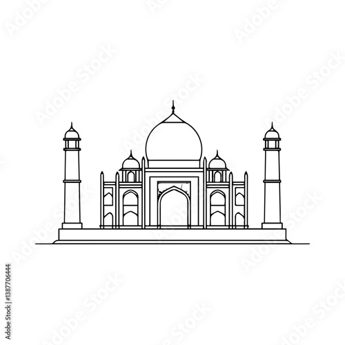 Taj mahal isolated on a white background