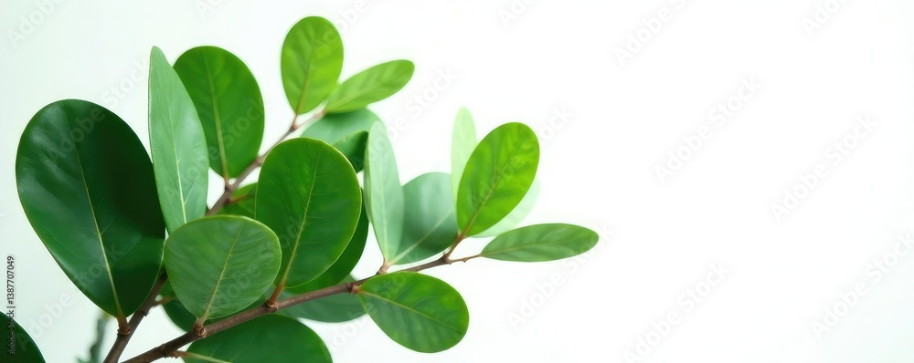 Obraz premium Eucalyptus leaves isolated on white background, closeup, leaf, plant