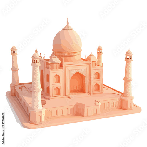 Taj mahal isolated on a white background