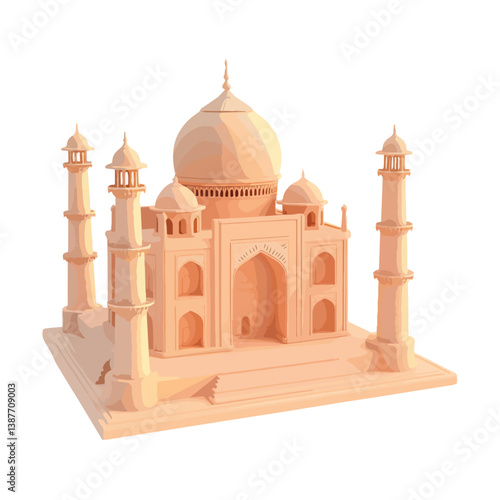 Taj mahal isolated on a white background