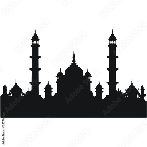 Taj mahal isolated on a white background