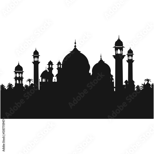 Taj mahal isolated on a white background