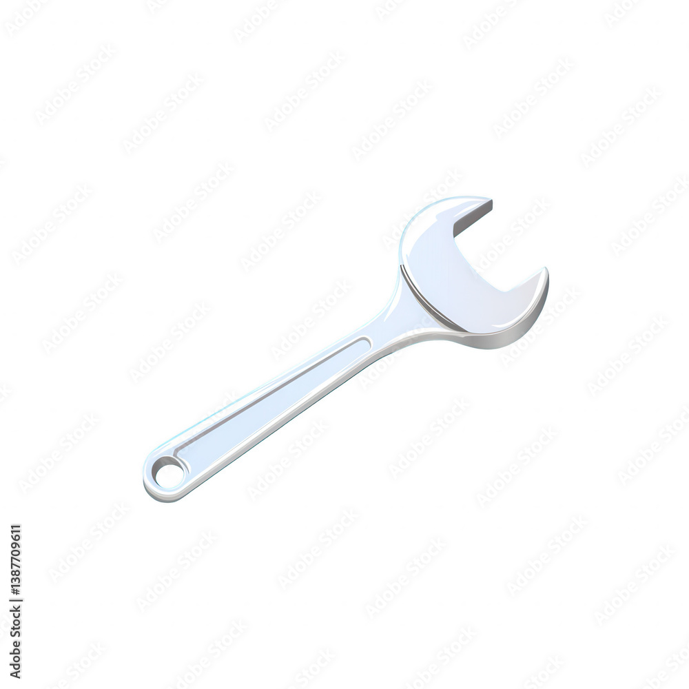 Metal adjustable wrench on a white isolated background, ideal for mechanics and construction purposes, showcasing durability and precision in tool design. Metal adjustable wrench on a white isolated background, ideal for mechanics and construction purposes, showcasing durability and precision in tool design.