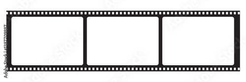 Film Strip Frame Showing Five Empty Slots isolated transparent background, Eps10
