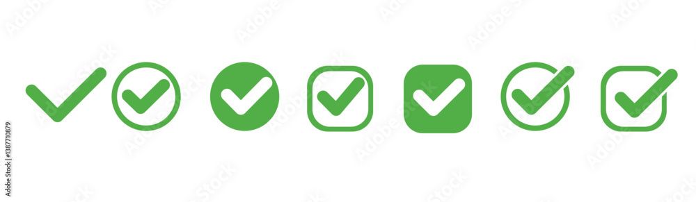 Approval check icon isolated, set quality sign, green tick – stock vector Approval check icon isolated, set quality sign, green tick – stock vector