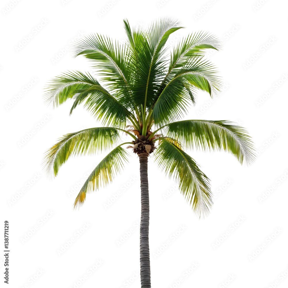 Fototapeta premium Palm_Tree_Isolated_on_Black_Tropical_Vacation_Vibes