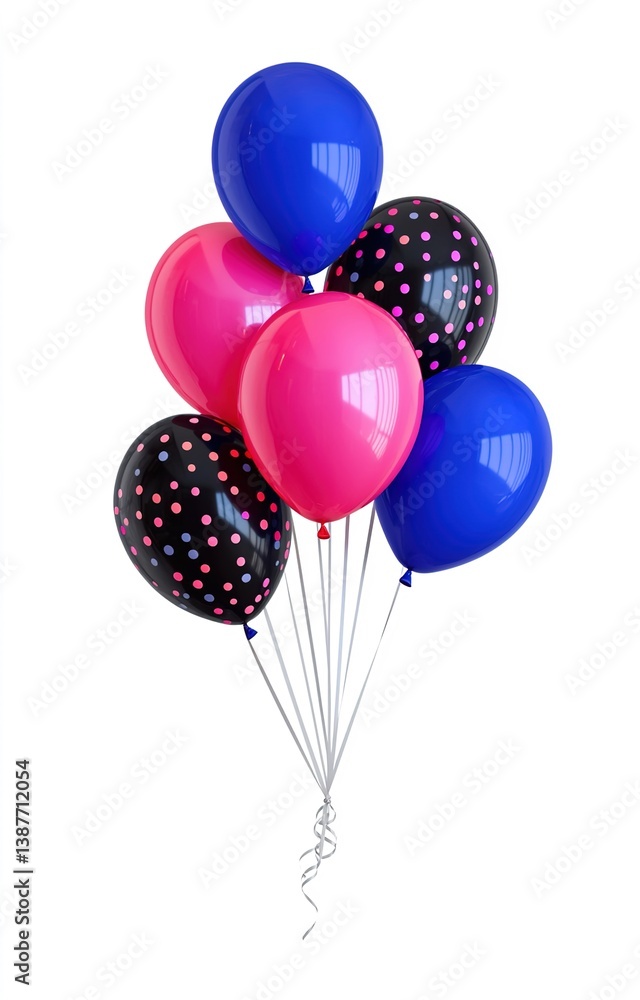Bright multicolored balloons on a white background for an eighteen-year-old birthday 18.