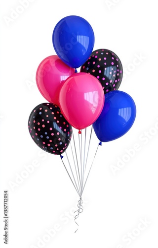 Obraz na płótnie Bright multicolored balloons on a white background for an eighteen-year-old birthday 18. w salonie
