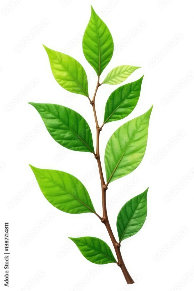 Obraz premium Isolated branches with leaves on white background, white, leaf