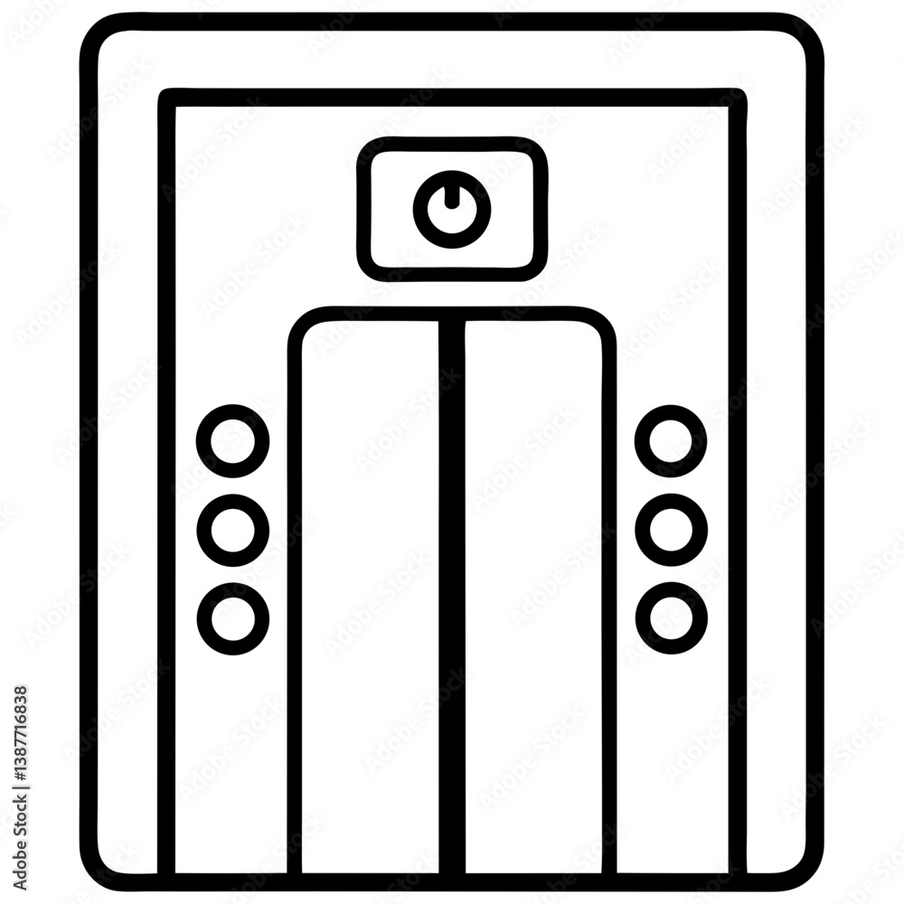 Elevator Buttons Icon Outline on White Background Elevator Buttons Icon Outline on White Background