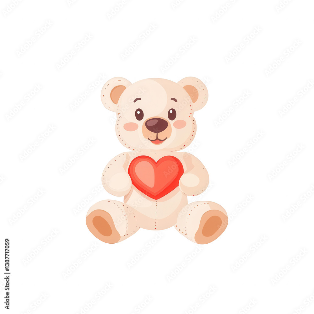 A cute, plush teddy bear holding a red heart, perfect for children's rooms or gifting on special occasions. Ideal for celebrations, love, affection, and emotional connections. A cute, plush teddy bear holding a red heart, perfect for children's rooms or gifting on special occasions. Ideal for celebrations, love, affection, and emotional connections.