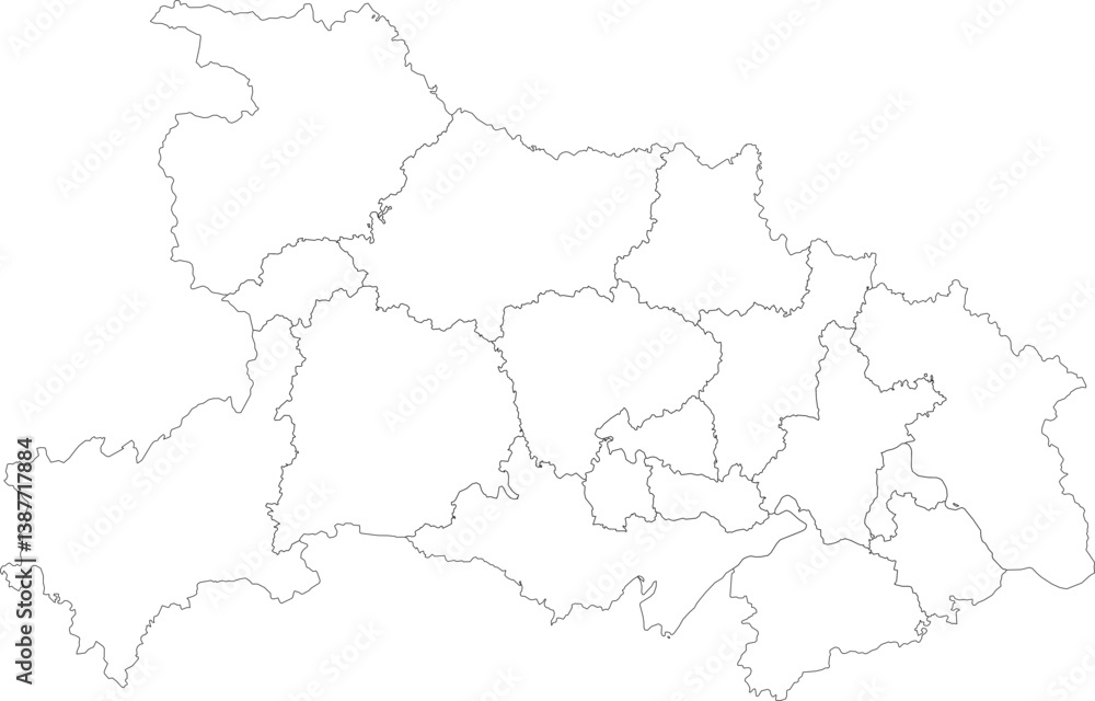 Vector map of Hubei province, China with city boundaries (Web Mercator projection, PPT-compatible & fully editable by city) Vector map of Hubei province, China with city boundaries (Web Mercator projection, PPT-compatible & fully editable by city)