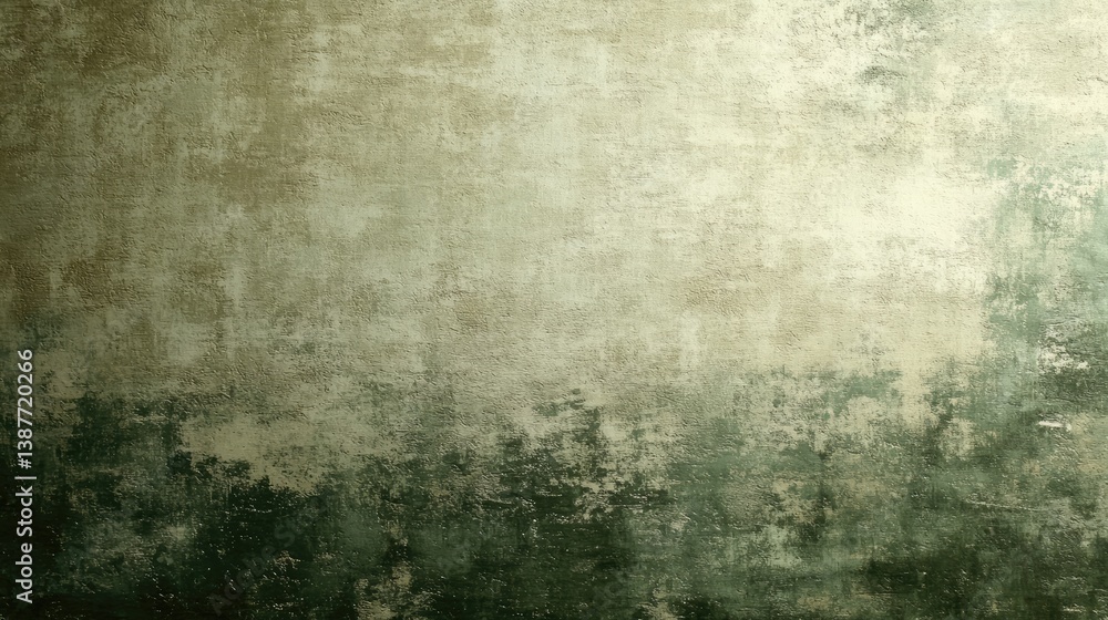 Fototapeta premium Grunge wall weathered green paint peeling in an old, distressed concrete room