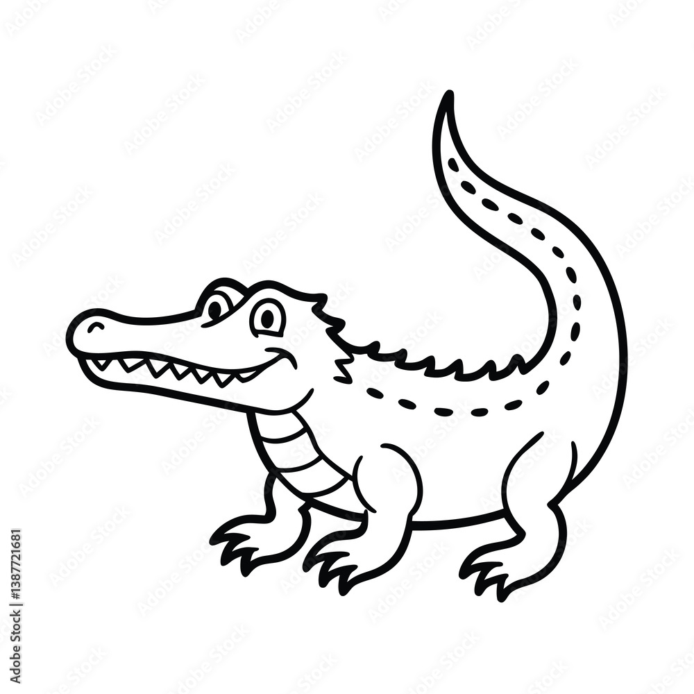 Fototapeta premium crocodile line art vector illustration 