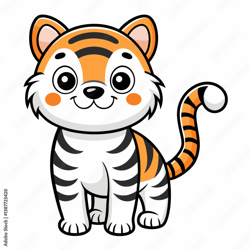 Tiger cub cartoon vector illustration Tiger cub cartoon vector illustration