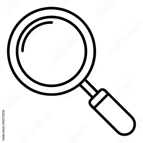Magnifying Glass Coloring Book Page – Simple Line Art Drawing for Learning and Fun