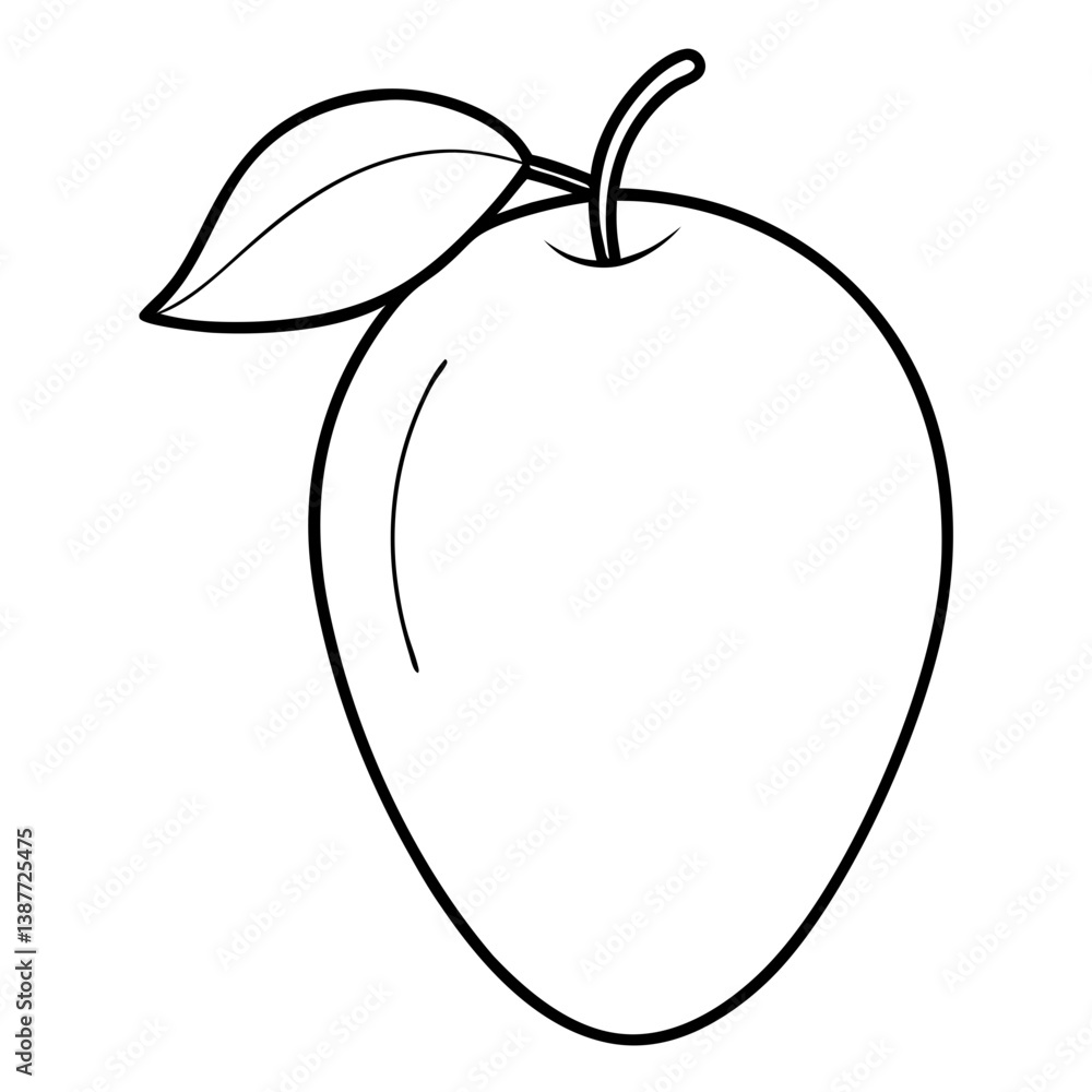 Mango Fruit Coloring Book Page – Tropical Line Art Drawing for Kids and Adults
Mango Fruit Coloring Book Page – Tropical Line Art Drawing for Kids and Adults