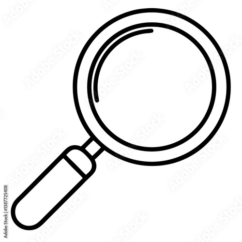 Magnifying Glass Coloring Book Page – Simple Line Art Drawing for Learning and Fun