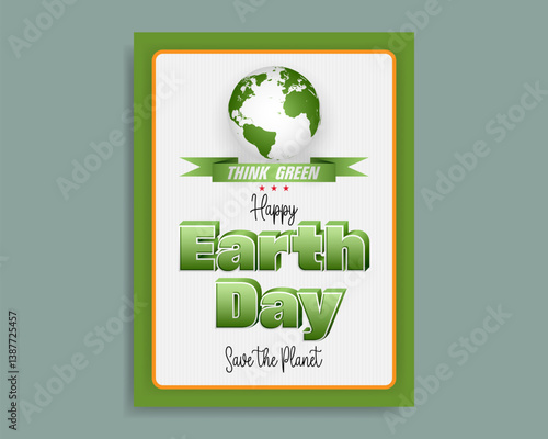Design, background flyer, with 3D and handwriting texts and Earth globe for Earth day celebration.
Map trace manually and 3d revolved on a sphere for Earth globe in Adobe Illustrator.