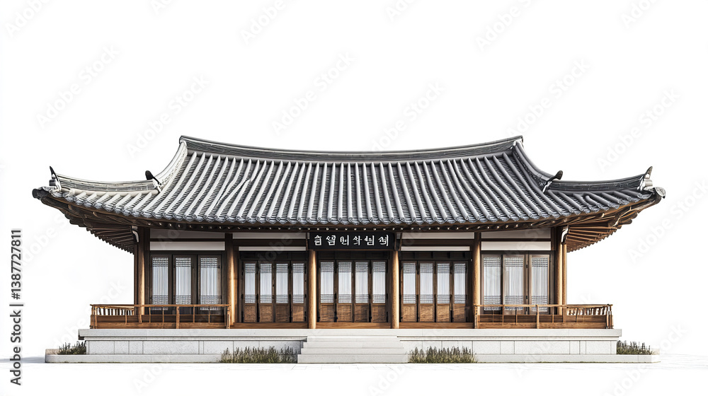 Obraz premium Traditional Korean house with elegant wooden architecture