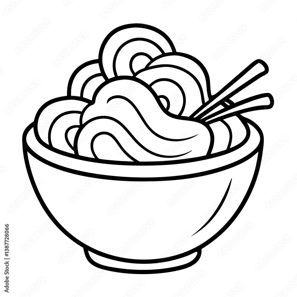 Noodles Food Coloring Book Page Line Art Drawing Noodles Food Coloring Book Page Line Art Drawing
