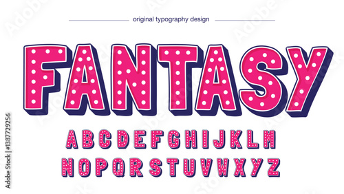 pink 3d uppercase display show isolated letters