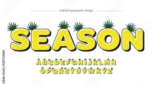 pineapple cartoon uppercase isolated font