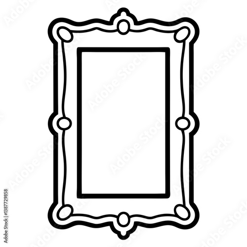 Picture Frame Coloring Book Page Line Art Drawing