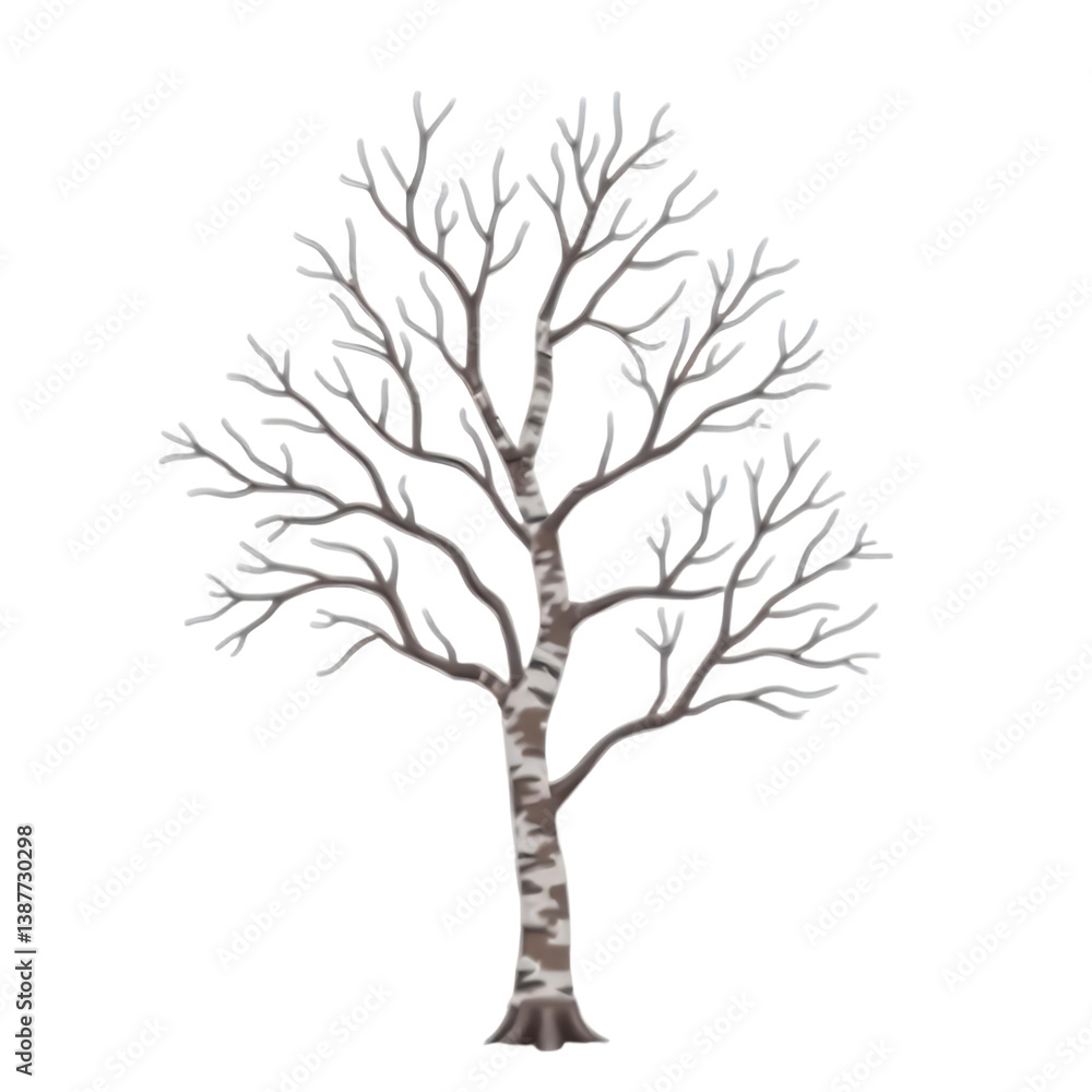 Obraz premium Bare_Tree_Illustration_Winter_Season_Branches