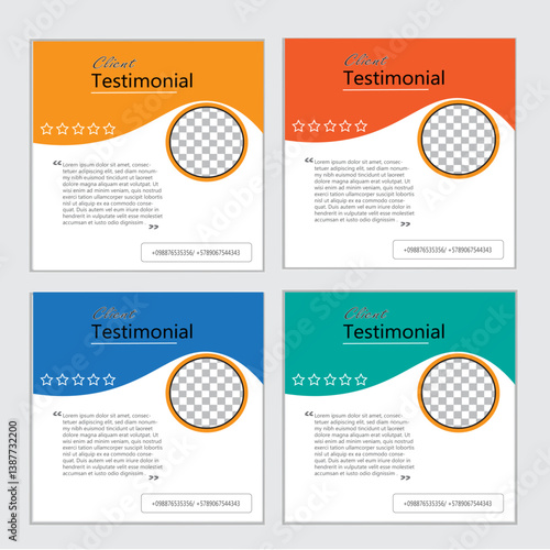 Modern Unique Testimonial design template a4 print