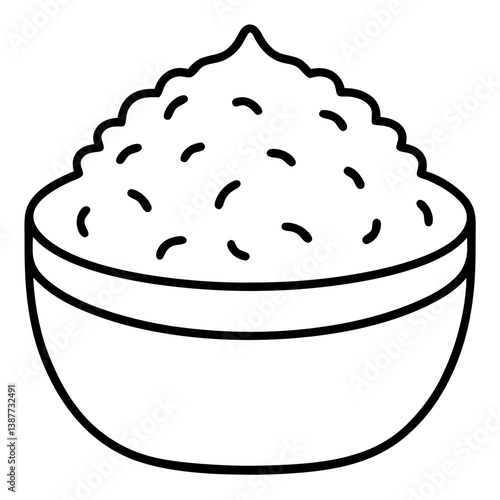 Rice Food Coloring Book Page Line Art Drawing