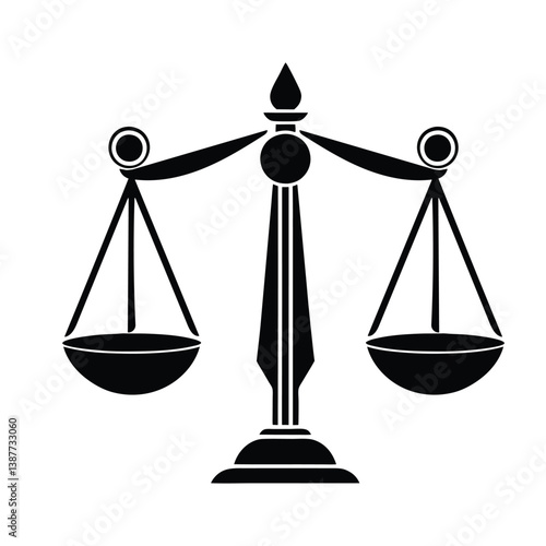 Golden Scales of Justice Icon Representing Law and Balance
