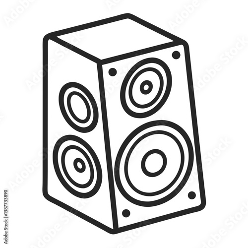 Speaker Coloring Book Page Line Art Drawing Outline