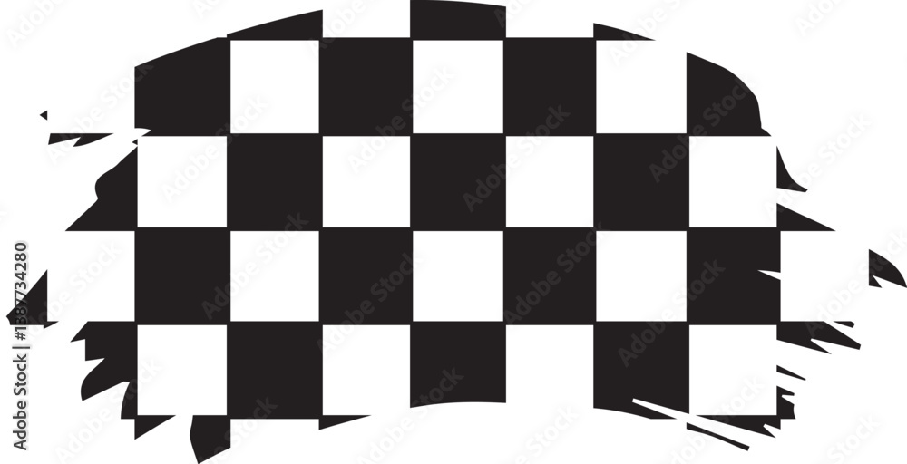 Obraz premium crossed checkered flag racing grunge brush texture effect sports finish line flag eps vector file