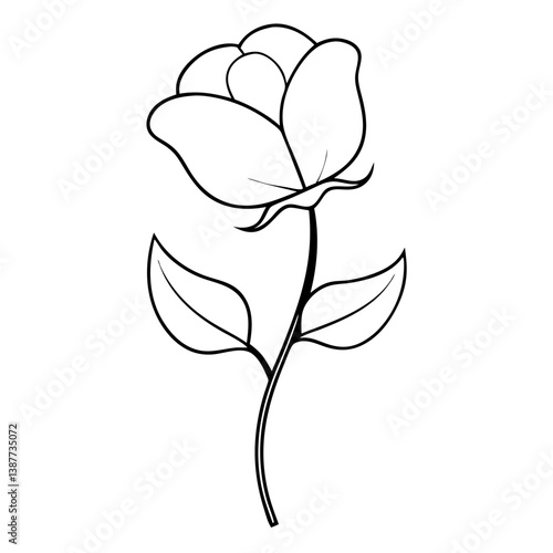 Sweet Pea Flower Coloring Book Page Line Art Drawing