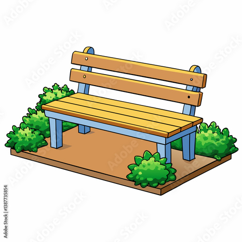 wooden bench with a tree