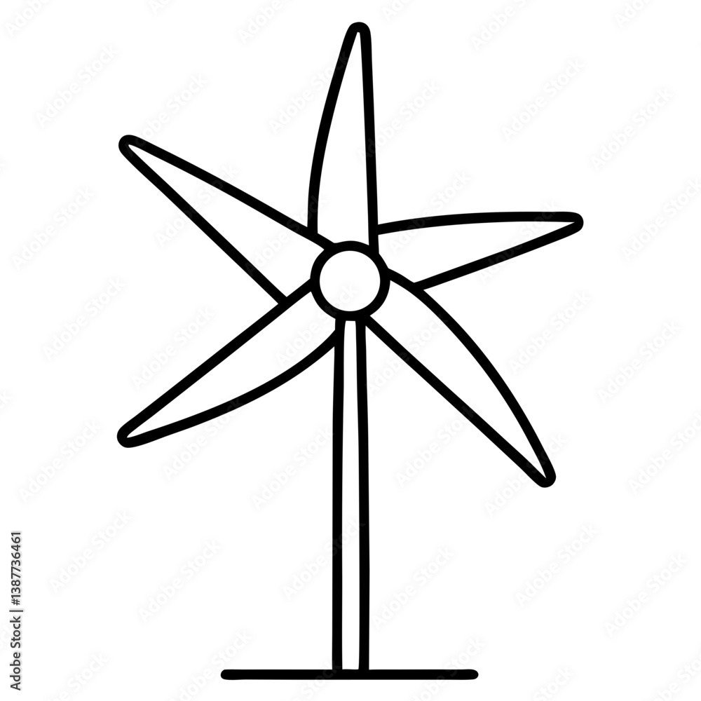 Wind Turbine Icon Outline with White Background Wind Turbine Icon Outline with White Background