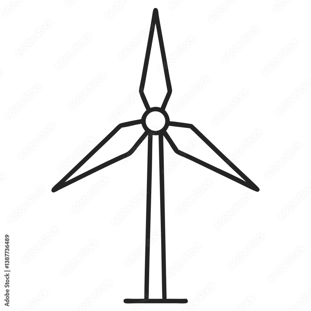 Wind Turbine Icon Outline with White Background Wind Turbine Icon Outline with White Background