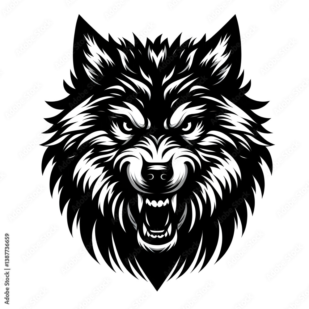 Fototapeta premium vector illustration of a wolf silhouette