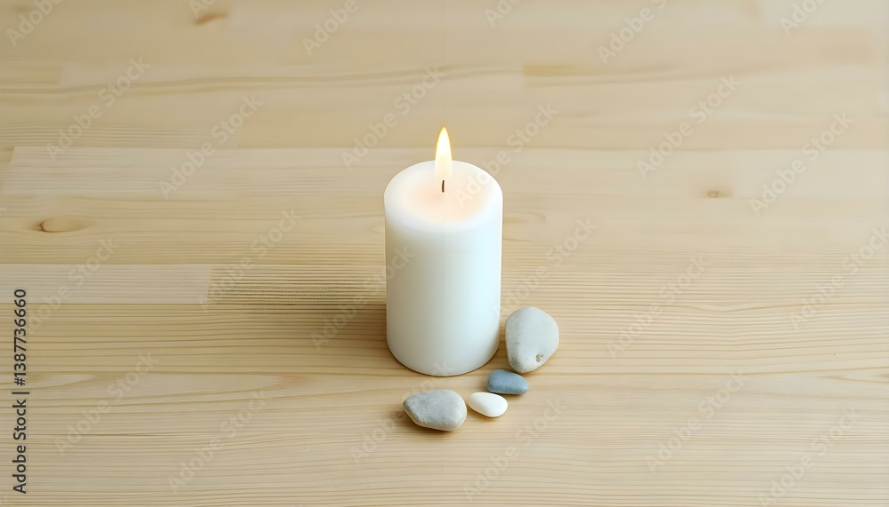 white candle sitting on top of a wooden table white candle sitting on top of a wooden table