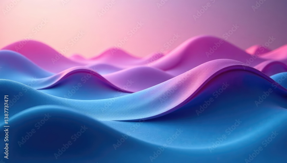 Obraz premium Interlocking wave forms, subtle color gradients , wall, simple