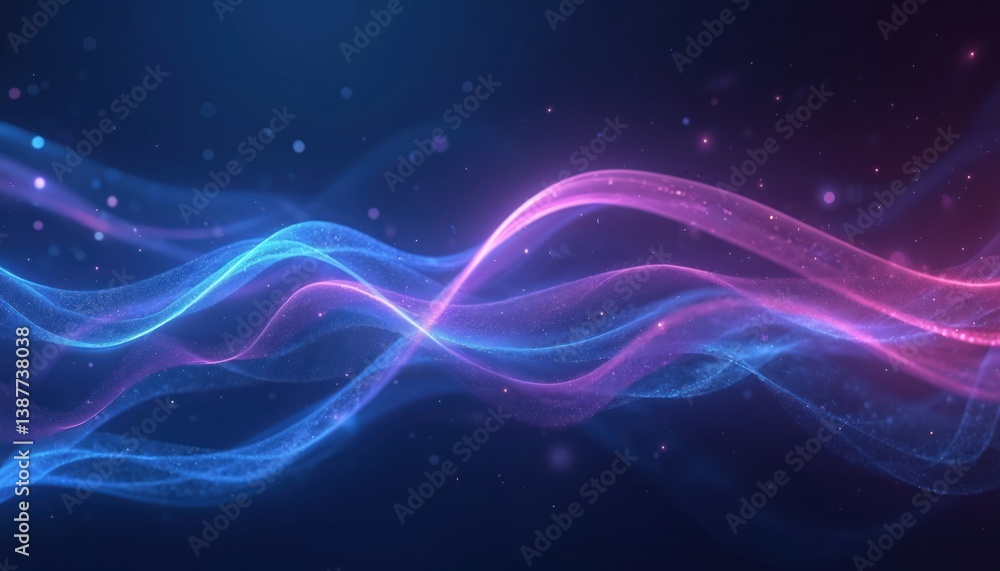 Abstract futuristic background with neon glow. Blue, purple light lines with waves. Modern digital tech design. Bright, vibrant, dynamic, futuristic concept. Great for tech, science, visual themes. Abstract futuristic background with neon glow. Blue, purple light lines with waves. Modern digital tech design. Bright, vibrant, dynamic, futuristic concept. Great for tech, science, visual themes.