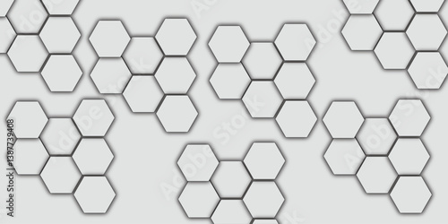 Futuristic abstract honeycomb technology gray hexagon background  Surface polygon pattern with glowing hexagon paper texture and futuristic  Luxury gray hexagon pattern