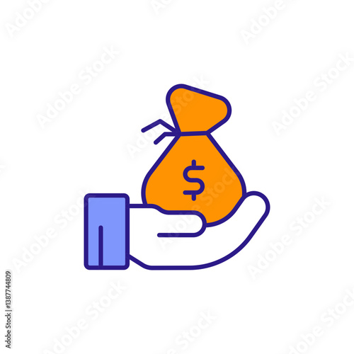 Subsidy Money Icon for Public Sector Support.
