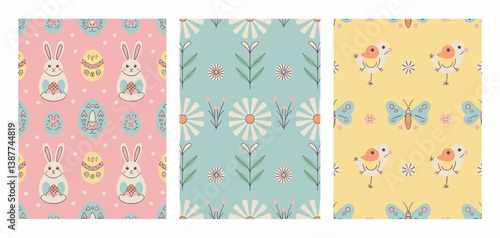 vector, pattern, easter, card, illustration, design, flower, spring, bird, cartoon, set, decoration, nature, baby, egg, floral, pink, seamless, wallpaper, holiday, art, summer, greeting, leaf, ornamen