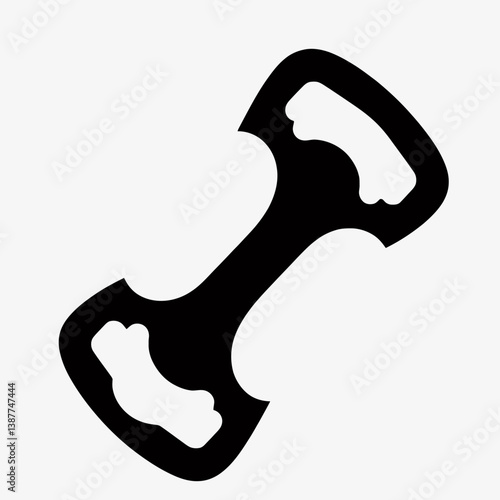 very simple flat and single minimalist Bottle Opener Silhouette in black on a white background