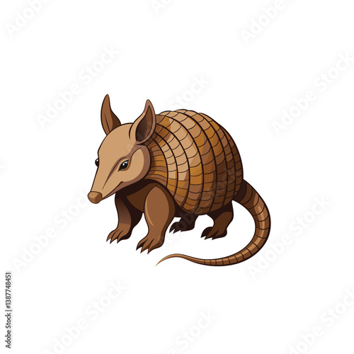 Cute brown cartoon animal illustration vector of a happy isolated mammal like a bunny or squirrel on white