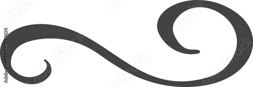 Swoosh lines. Hand-drawn squiggle stroke. Swirl swish and swash element. Calligraphic curly doodle. Wavy elegant decorative shape.